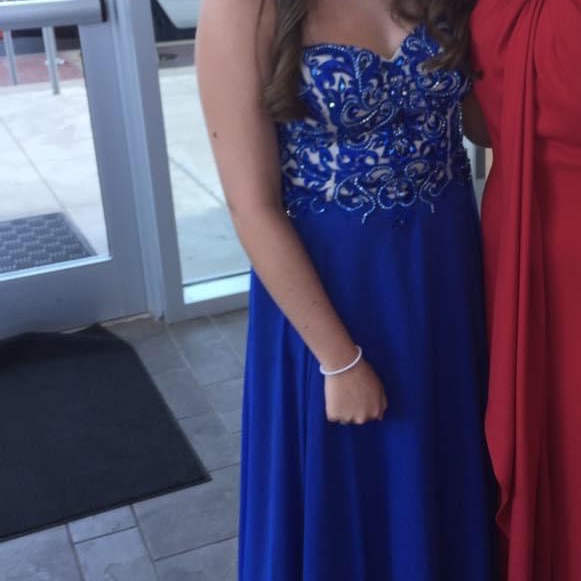 Coya Collection Lace Up Back Blue Prom Dress !!